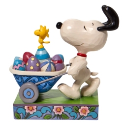 Jim Shore Snoopy + Woodstock Easter Wheelbarrow